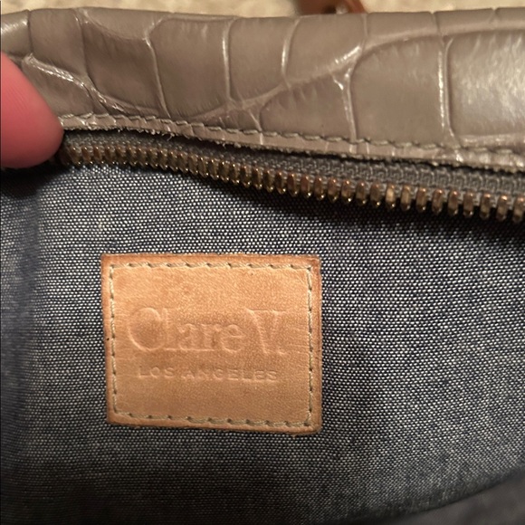 Clare V Marisol with Pocket Crossbody in Fog Croco - Picture 8 of 8